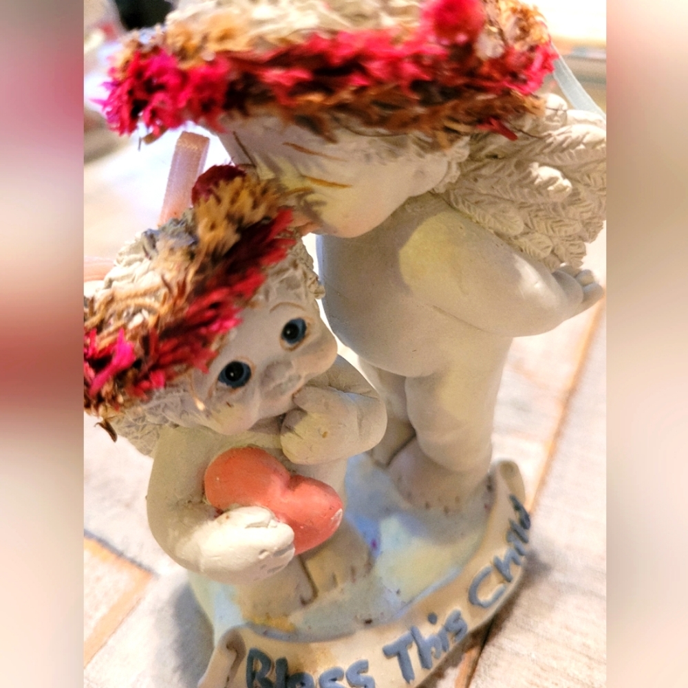 Adorable Vintage Dreamsicles "Bless this Child" Angel